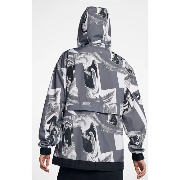 Nike Womens Windbreaker NSW Black/Marble Quarter Zip Hood Jacket 908766 036 Med. - Picture 2 of 12